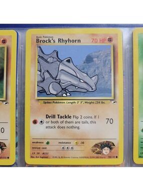 Pokemon Brock's Rhyhorn Card
